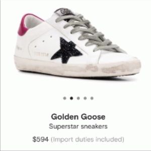 Ggdb sneaker w/ burgundy back + black sparkle star